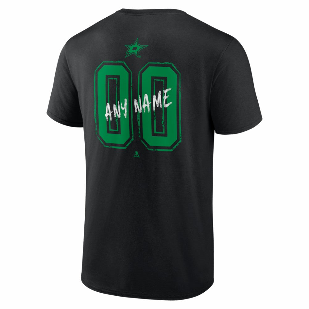Dallas Stars Hustle Personalized Name & Number T-Shirt - Black - NHL