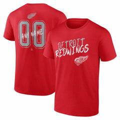 Detroit Red Wings Hustle Personalized Name & Number T-Shirt - Red - NHL