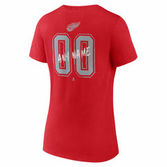 Detroit Red Wings Women's Hustle Personalized Name & Number V-Neck T-Shirt - Red - NHL