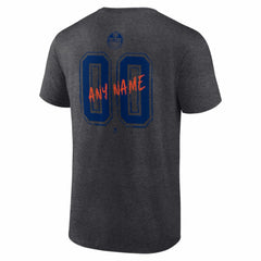 Edmonton Oilers Big & Tall Hustle Personalized Name & Number T-Shirt - Charcoal - NHL