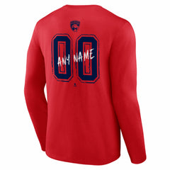 Florida Panthers Hustle Personalized Name & Number Long Sleeve T-Shirt - Red - NHL