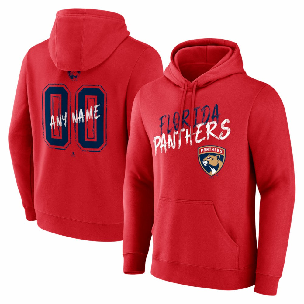 Florida Panthers Hustle Personalized Name & Number Hoodie - Red - NHL