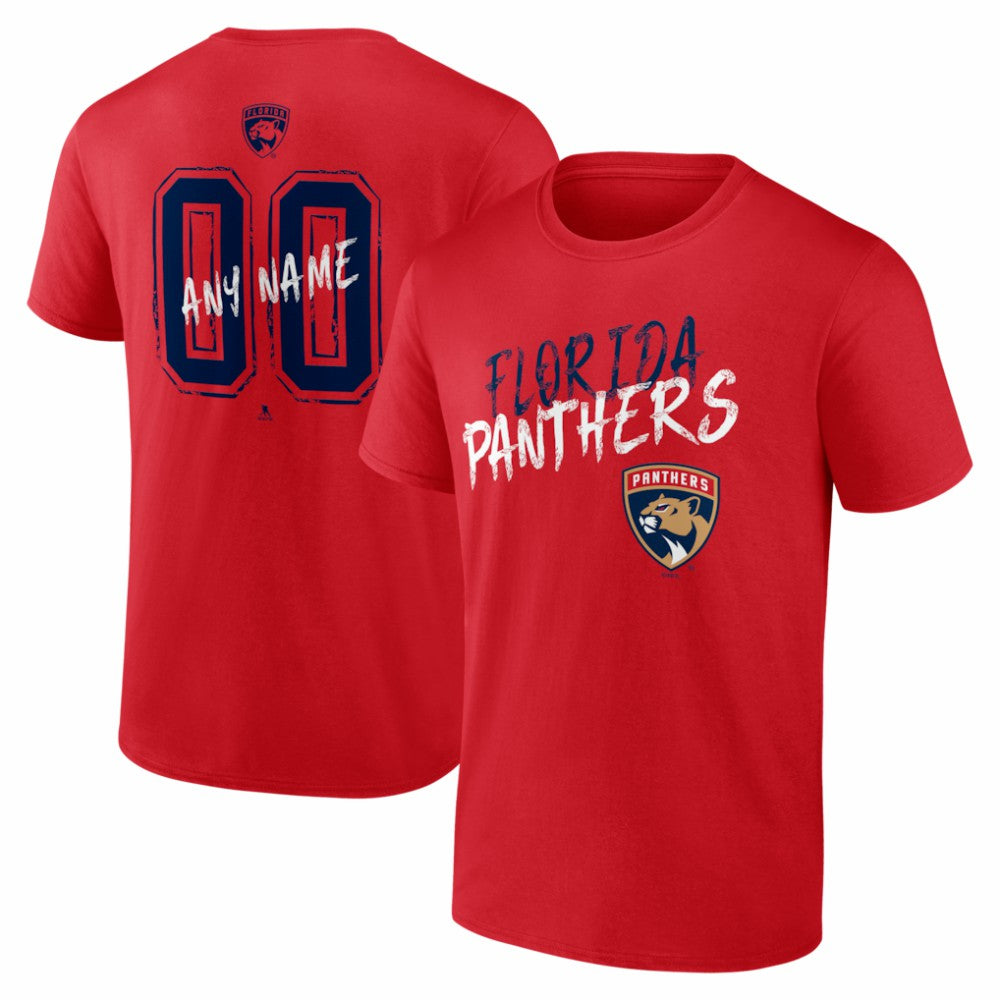 Florida Panthers Hustle Personalized Name & Number T-Shirt - Red - NHL