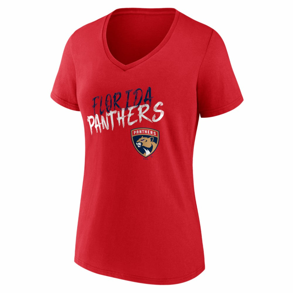 Florida Panthers Women's Hustle Personalized Name & Number V-Neck T-Shirt - Red - NHL