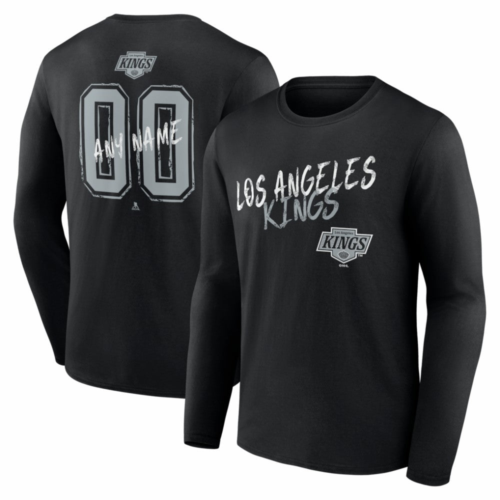 Los Angeles Kings Hustle Personalized Name & Number Long Sleeve T-Shirt - Black - NHL