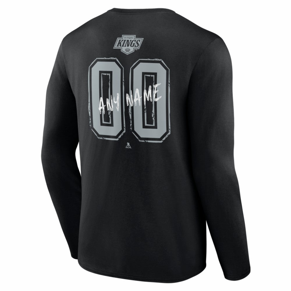 Los Angeles Kings Hustle Personalized Name & Number Long Sleeve T-Shirt - Black - NHL
