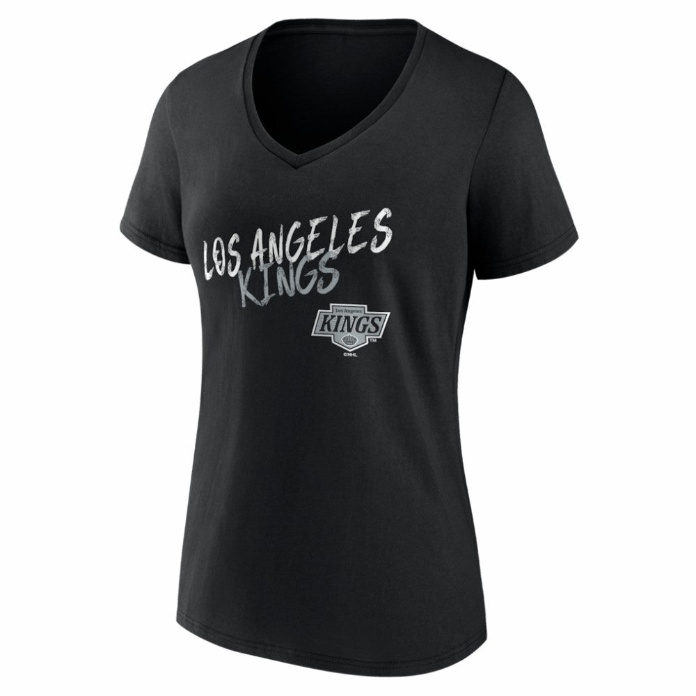 Los Angeles Kings Women's Hustle Personalized Name & Number V-Neck T-Shirt - Black - NHL