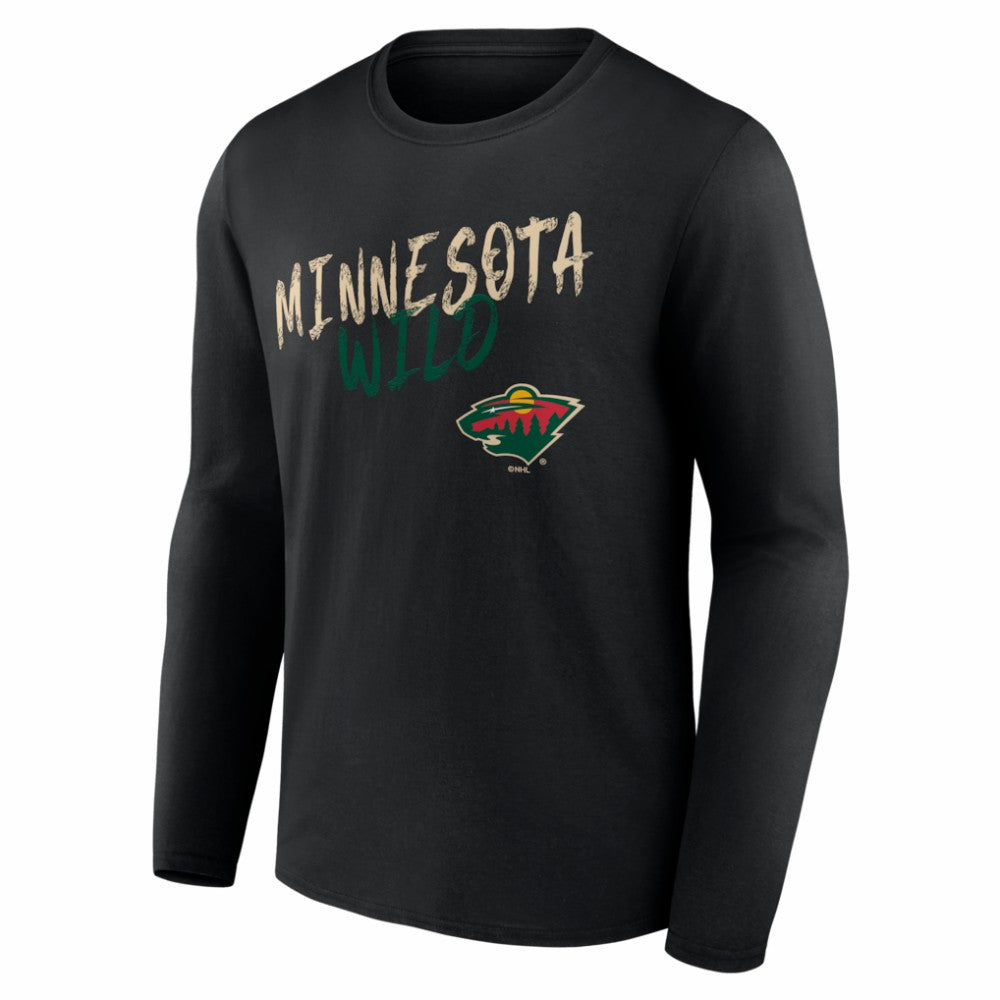 Minnesota Wild Hustle Personalized Name & Number Long Sleeve T-Shirt - Black - NHL