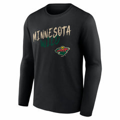 Minnesota Wild Hustle Personalized Name & Number Long Sleeve T-Shirt - Black - NHL