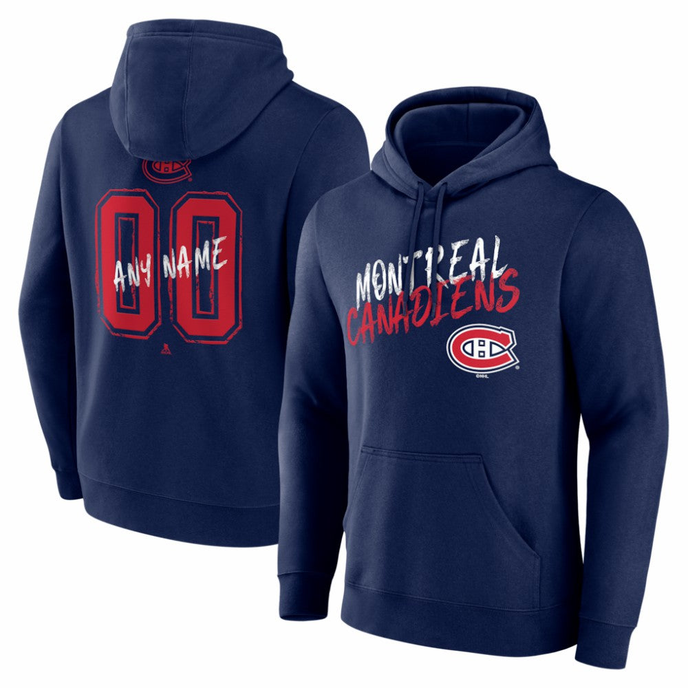 Montreal Canadiens Big & Tall Hustle Personalized Name & Number Hoodie - Navy - NHL