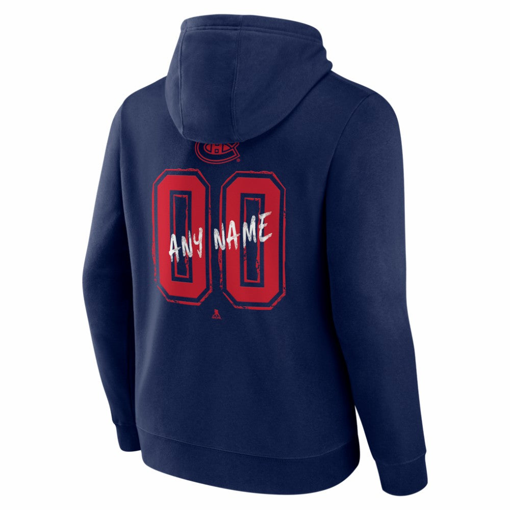 Montreal Canadiens Big & Tall Hustle Personalized Name & Number Hoodie - Navy - NHL