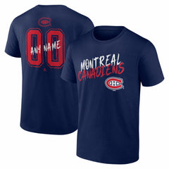 Montreal Canadiens Hustle Personalized Name & Number T-Shirt - Navy - NHL