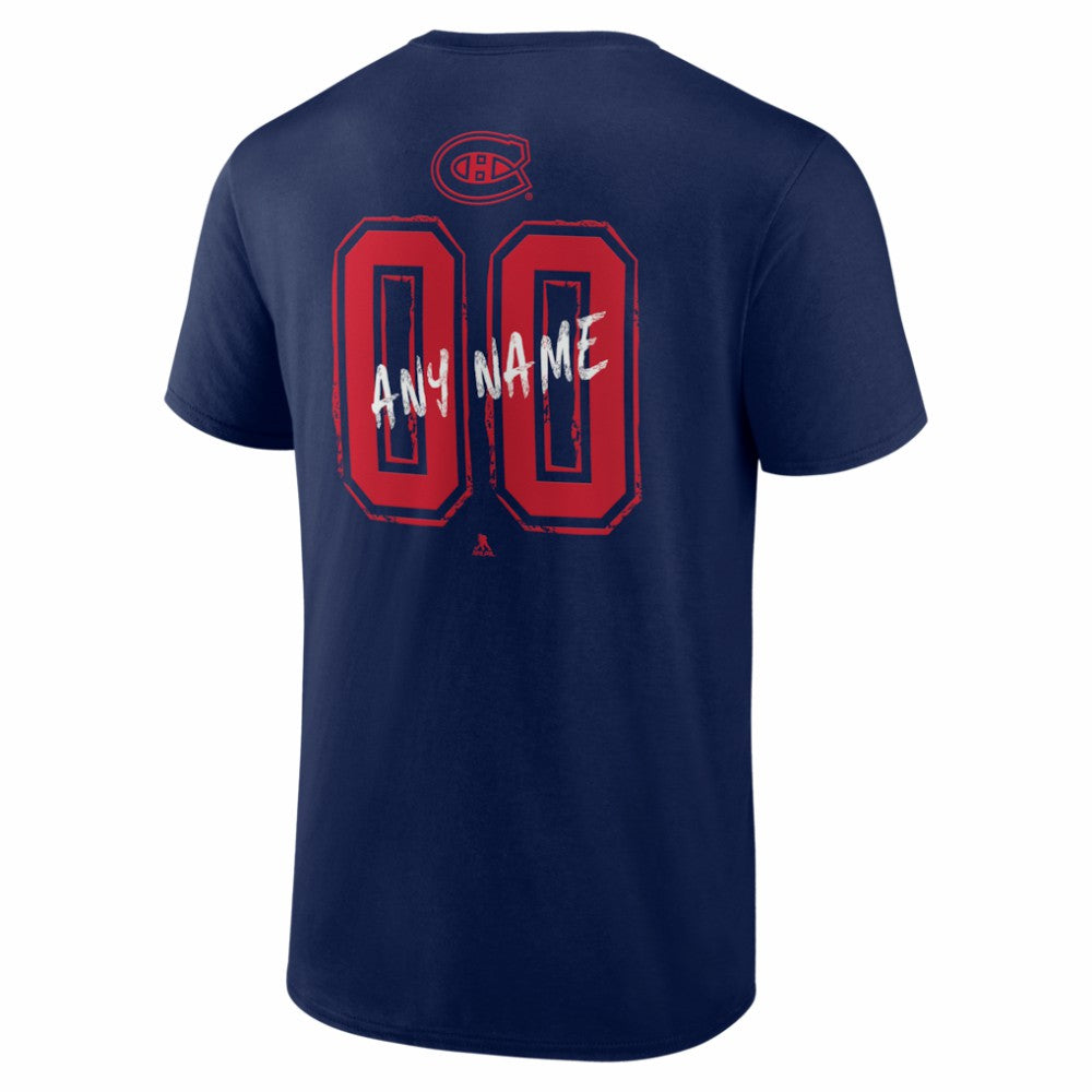 Montreal Canadiens Hustle Personalized Name & Number T-Shirt - Navy - NHL