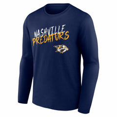 Nashville Predators Hustle Personalized Name & Number Long Sleeve T-Shirt - Navy - NHL