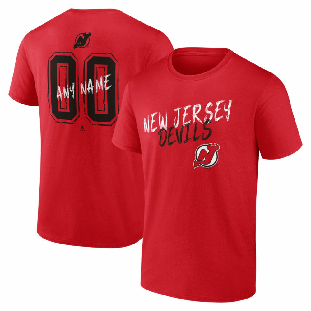 New Jersey Devils Big & Tall Hustle Personalized Name & Number T-Shirt - Red - NHL