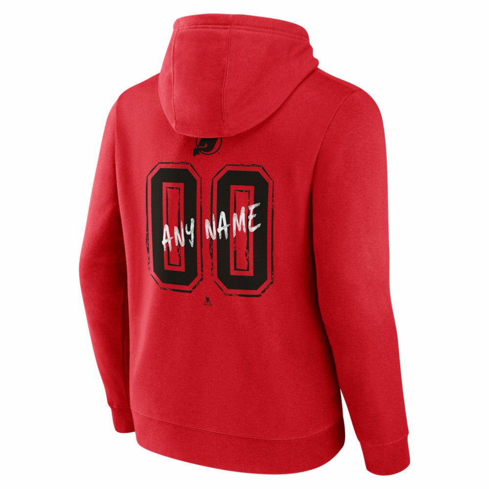 New Jersey Devils Hustle Personalized Name & Number Hoodie - Red - NHL