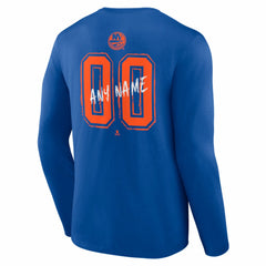 New York Islanders Hustle Personalized Name & Number Long Sleeve T-Shirt - Royal - NHL