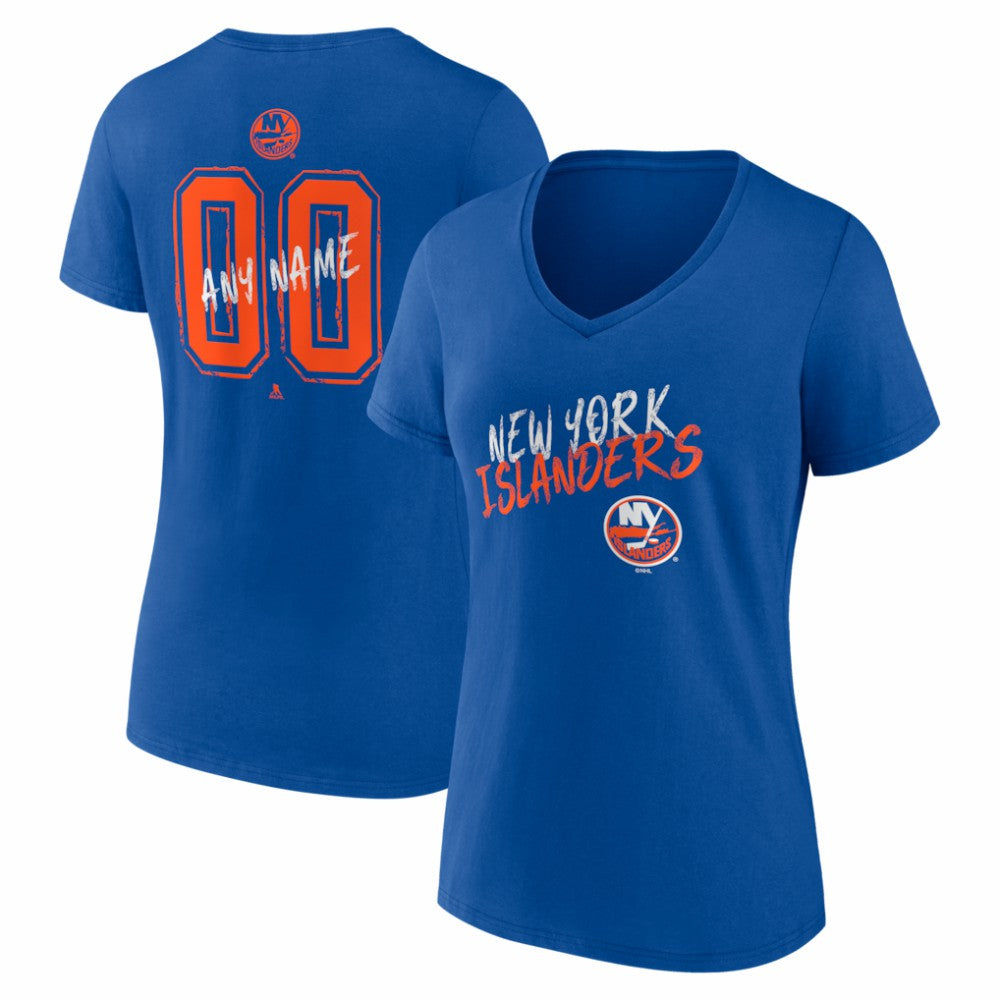New York Islanders Women's Hustle Personalized Name & Number V-Neck T-Shirt - Royal - NHL