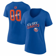 New York Islanders Women's Hustle Personalized Name & Number V-Neck T-Shirt - Royal - NHL