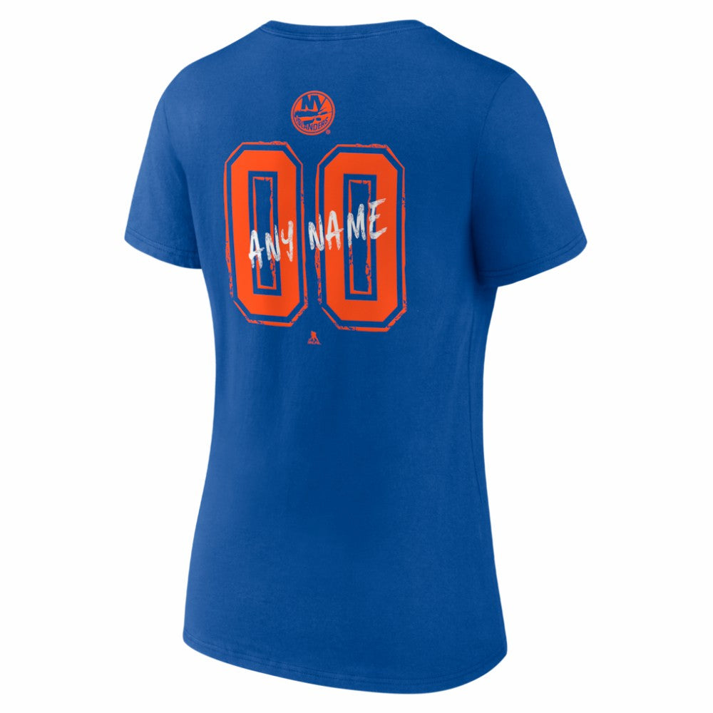 New York Islanders Women's Hustle Personalized Name & Number V-Neck T-Shirt - Royal - NHL