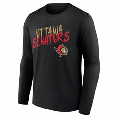 Ottawa Senators Hustle Personalized Name & Number Long Sleeve T-Shirt - Black - NHL