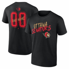 Ottawa Senators Hustle Personalized Name & Number T-Shirt - Black - NHL