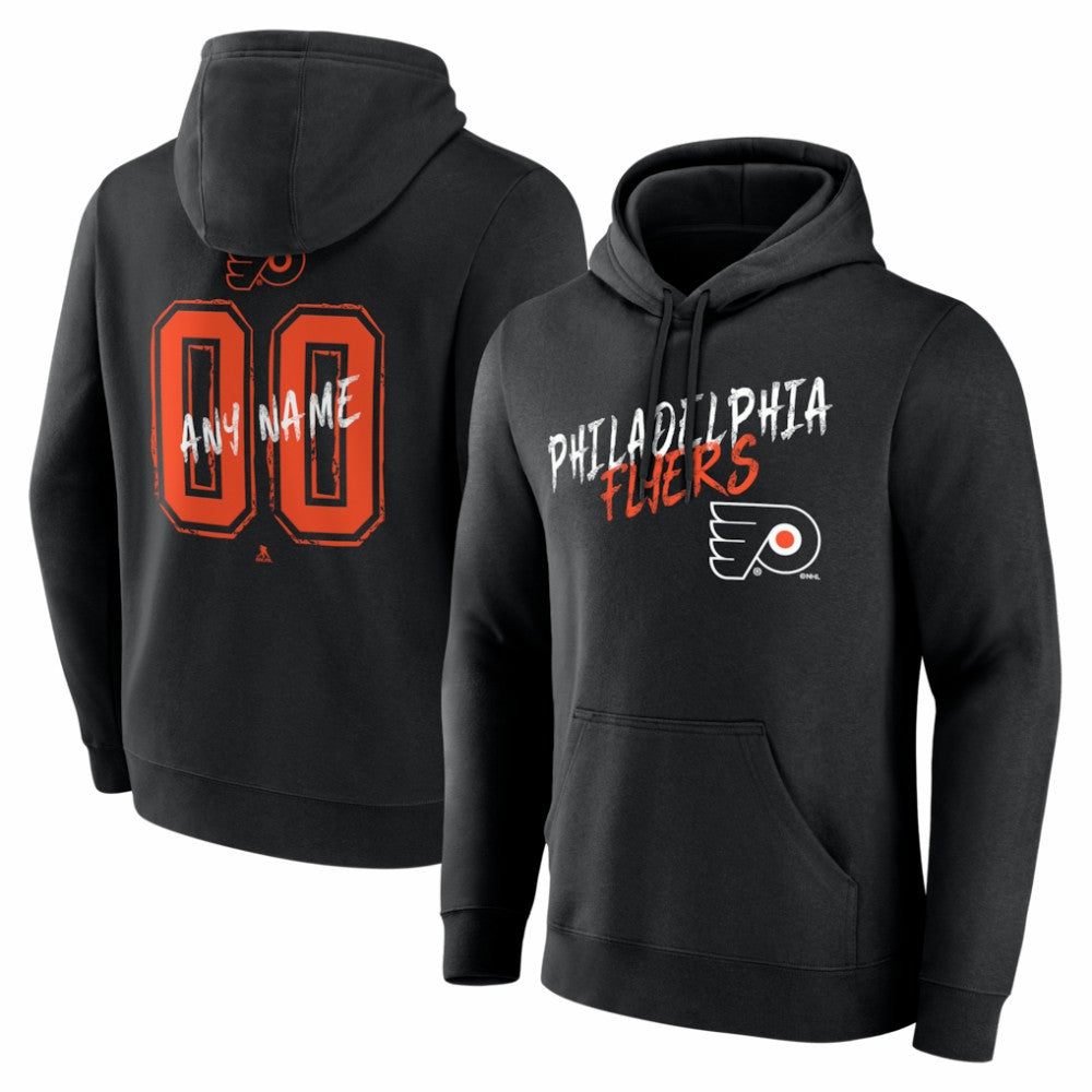 Philadelphia Flyers Hustle Personalized Name & Number Hoodie - Black - NHL