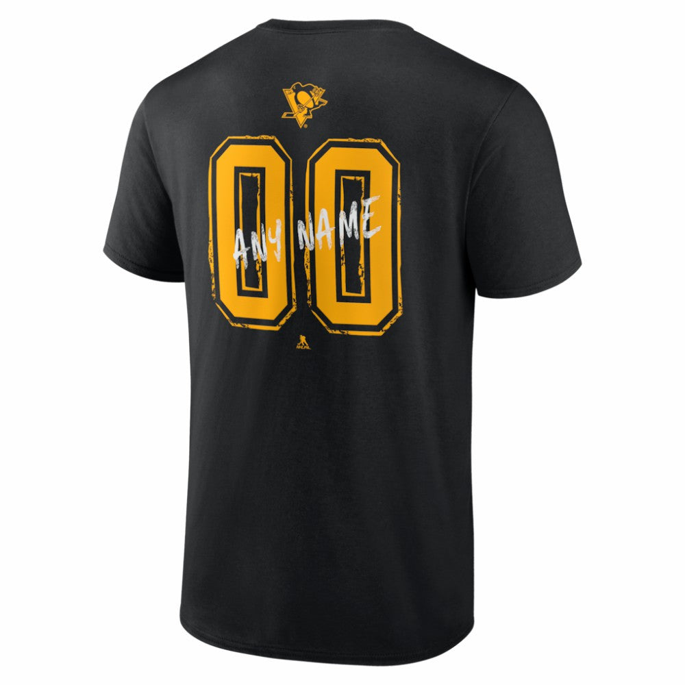 Pittsburgh Penguins Big & Tall Hustle Personalized Name & Number T-Shirt - Black - NHL