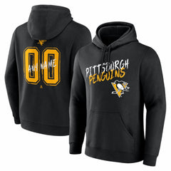 Pittsburgh Penguins Hustle Personalized Name & Number Hoodie - Black - NHL