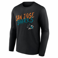 San Jose Sharks Hustle Personalized Name & Number Long Sleeve T-Shirt - Black - NHL