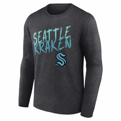 Seattle Kraken Hustle Personalized Name & Number Long Sleeve T-Shirt - Charcoal - NHL