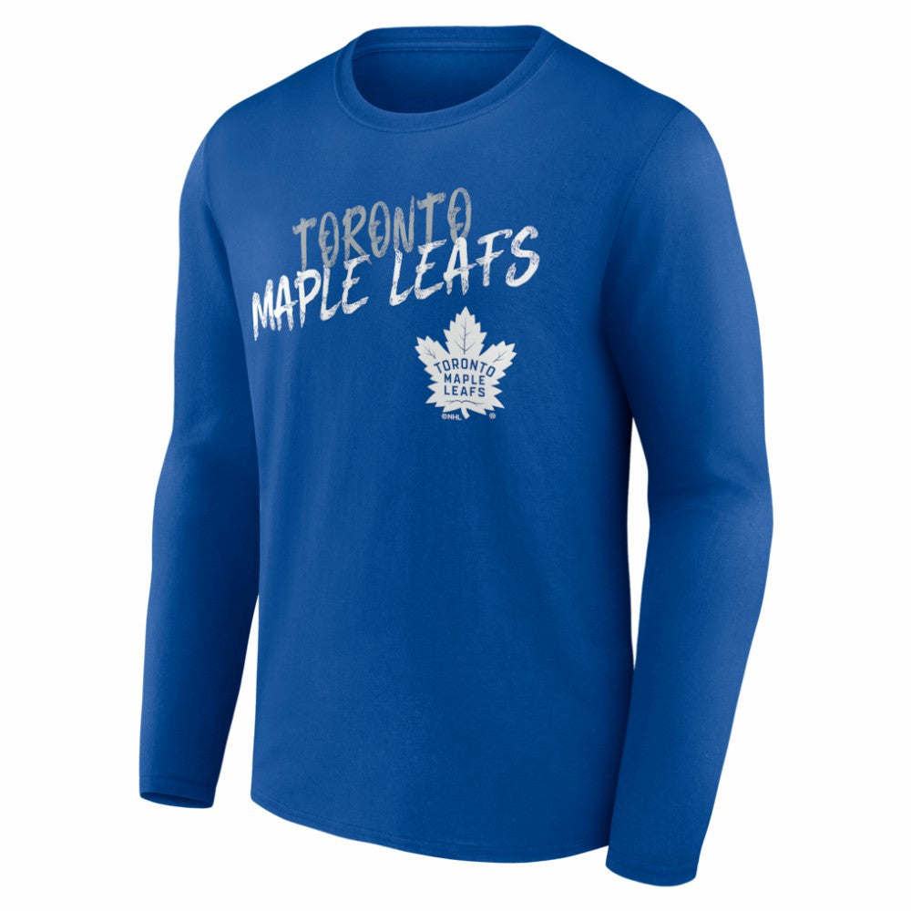 Toronto Maple Leafs Hustle Personalized Name & Number Long Sleeve T-Shirt - Blue - NHL