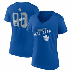 Toronto Maple Leafs Women's Hustle Personalized Name & Number V-Neck T-Shirt - Blue - NHL