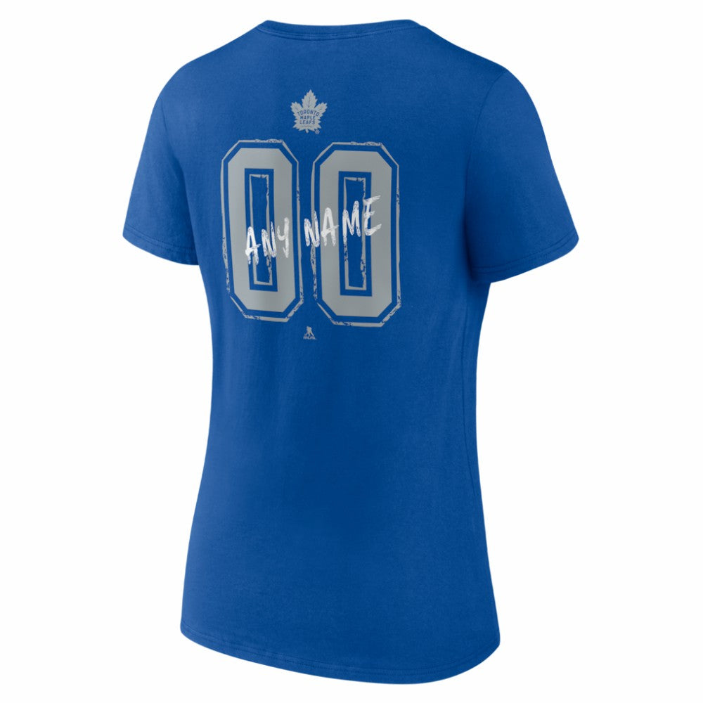 Toronto Maple Leafs Women's Hustle Personalized Name & Number V-Neck T-Shirt - Blue - NHL