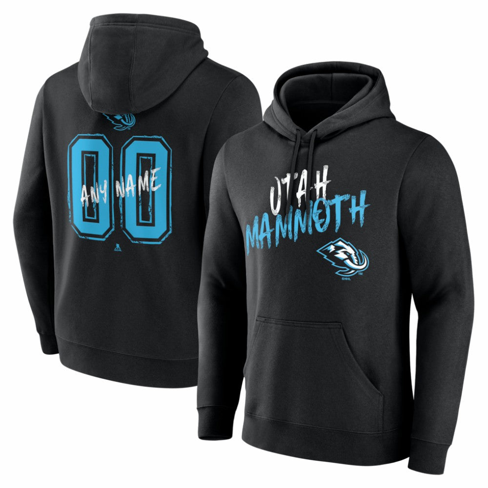Utah Mammoth Hustle Personalized Name & Number Hoodie - Black - NHL