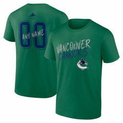 Vancouver Canucks Hustle Personalized Name & Number T-Shirt - Green - NHL