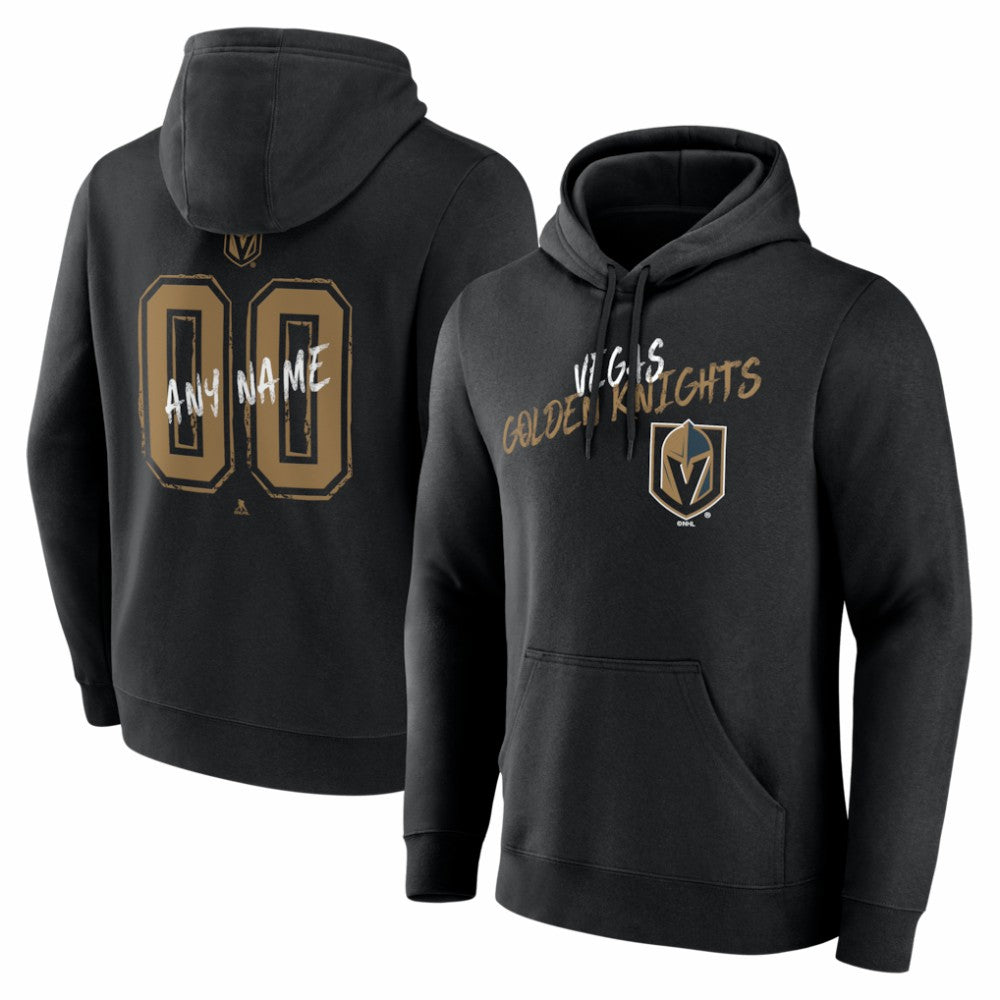 Vegas Golden Knights Big & Tall Hustle Personalized Name & Number Hoodie - Black - NHL