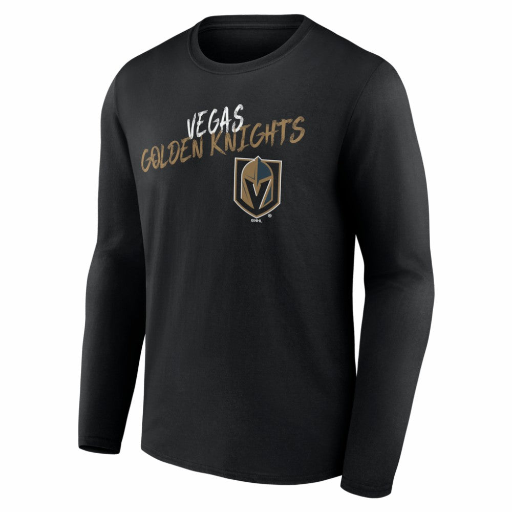 Vegas Golden Knights Hustle Personalized Name & Number Long Sleeve T-Shirt - Black - NHL