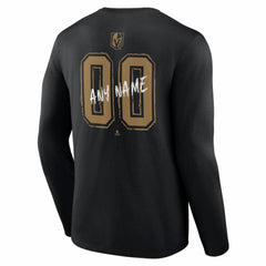 Vegas Golden Knights Hustle Personalized Name & Number Long Sleeve T-Shirt - Black - NHL