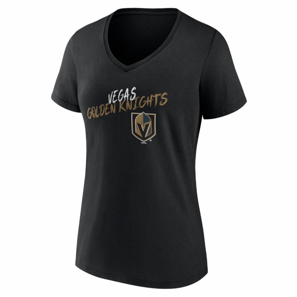 Vegas Golden Knights Women's Hustle Personalized Name & Number V-Neck T-Shirt - Black - NHL