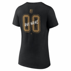 Vegas Golden Knights Women's Hustle Personalized Name & Number V-Neck T-Shirt - Black - NHL