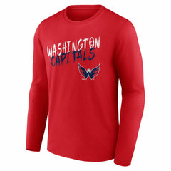 Washington Capitals Hustle Personalized Name & Number Long Sleeve T-Shirt - Red - NHL