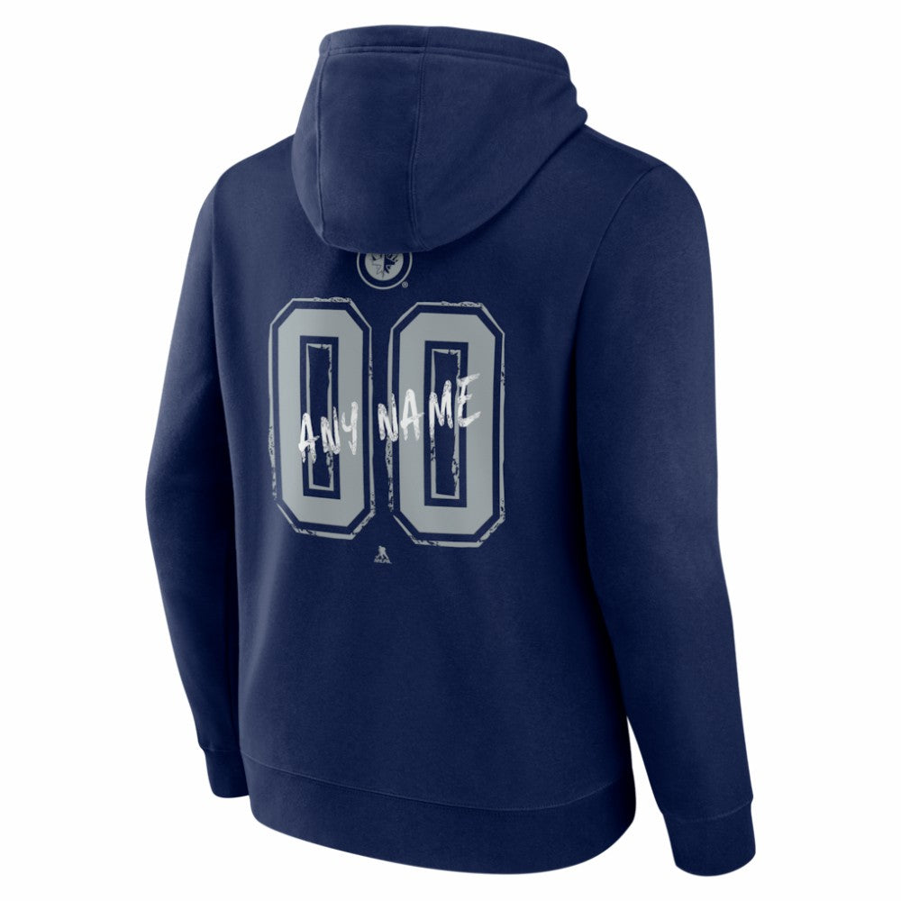 Winnipeg Jets Hustle Personalized Name & Number Hoodie - Navy - NHL