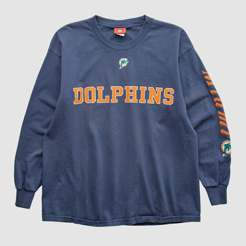 Miami Dolphins NFL 2000s Long Sleeve T-shirt Navy Vintage | Fanatics