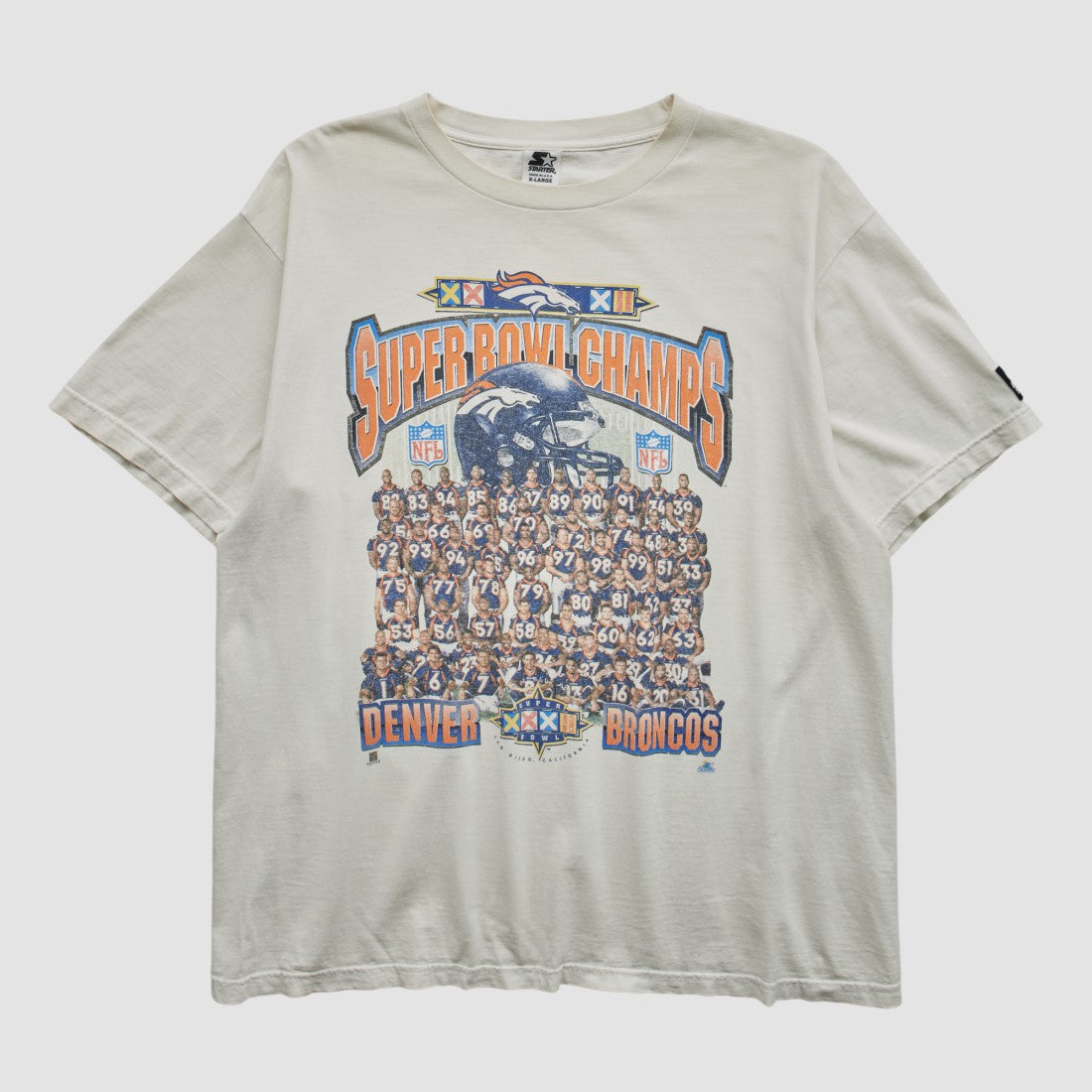 Denver Broncos Starter 1998 T-shirt White Vintage | Fanatics
