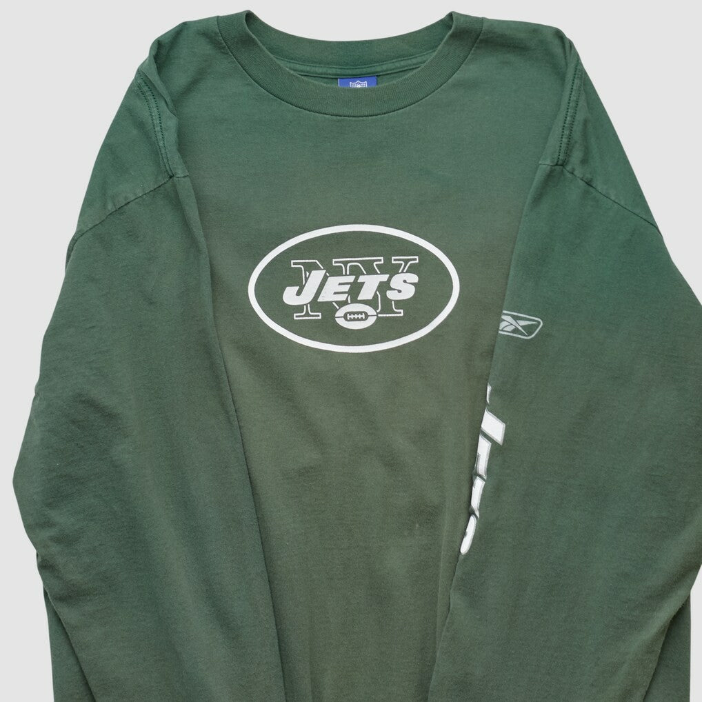 New York Jets Reebok 2000s Long Sleeve T-shirt Green Vintage | Fanatics