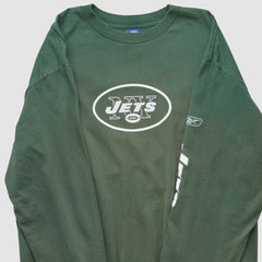 New York Jets Reebok 2000s Long Sleeve T-shirt Green Vintage | Fanatics