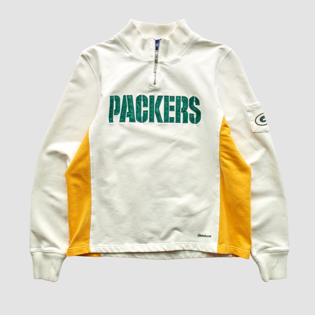 Green Bay Packers Reebok 2000s 1/4 Zip Sweatshirt White Vintage | Fanatics