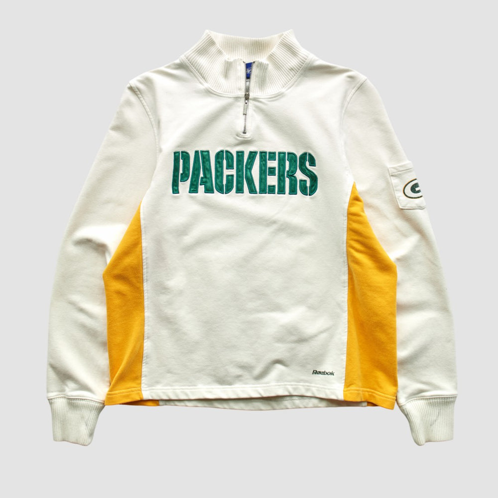 Green Bay Packers Reebok 2000s 1/4 Zip Sweatshirt White Vintage | Fanatics