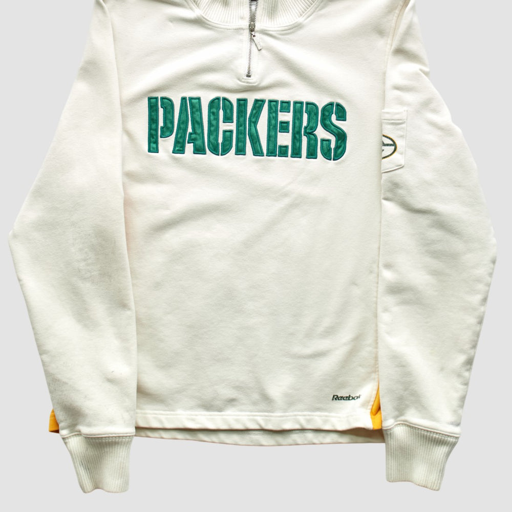 Green Bay Packers Reebok 2000s 1/4 Zip Sweatshirt White Vintage | Fanatics